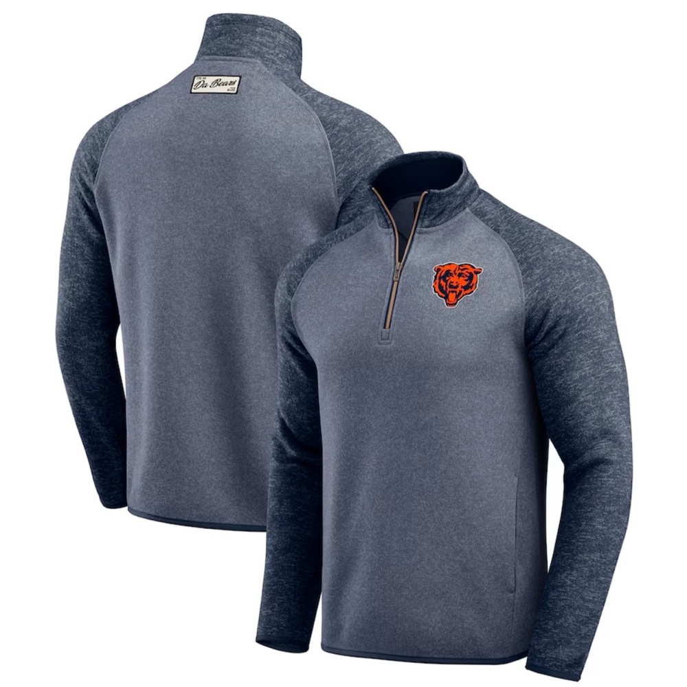 Chicago Bears Men's Quarter-Zip Performance Pullover - Heather Navy